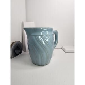 Vintage Light Blue Signed Pitcher